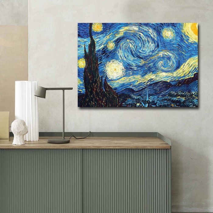 Wallity Lienzo Decorativo La noche estrellada de Vincent van Gogh 70 x 100 cm Wallity Lienzo Decorativo La noche estrellada de Vincent van Gogh 70 x 100 cm